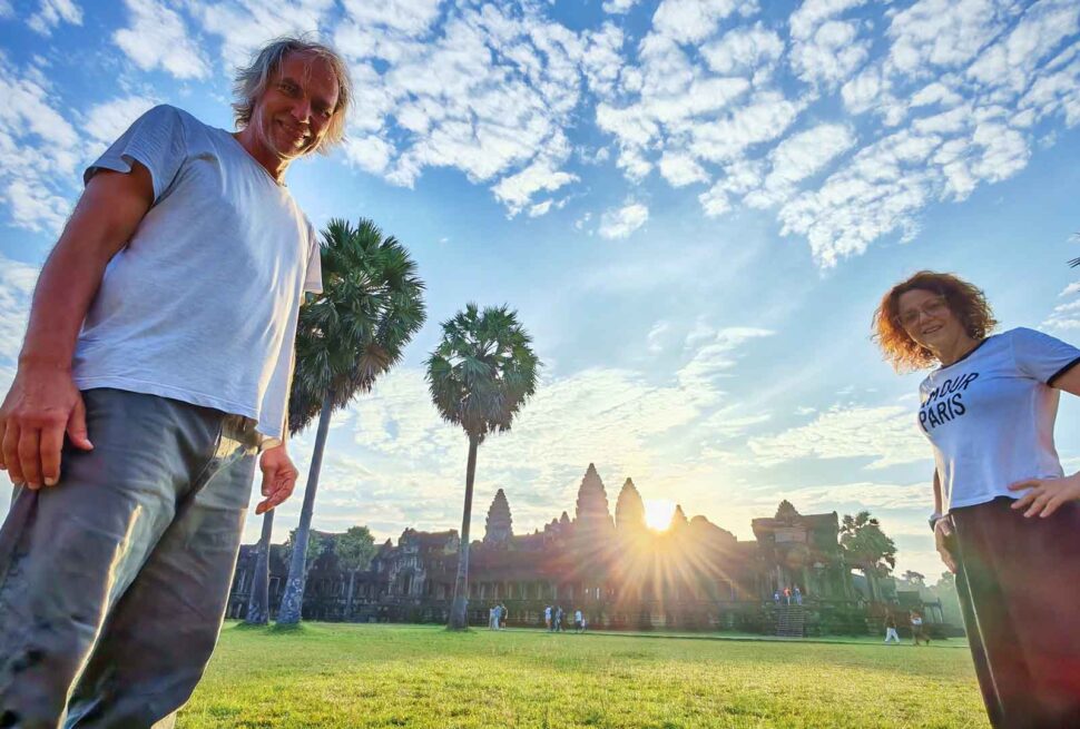 Siem Reap Angkor Sunrise, spectacular view of sunrise over magnificent Angkor Wat