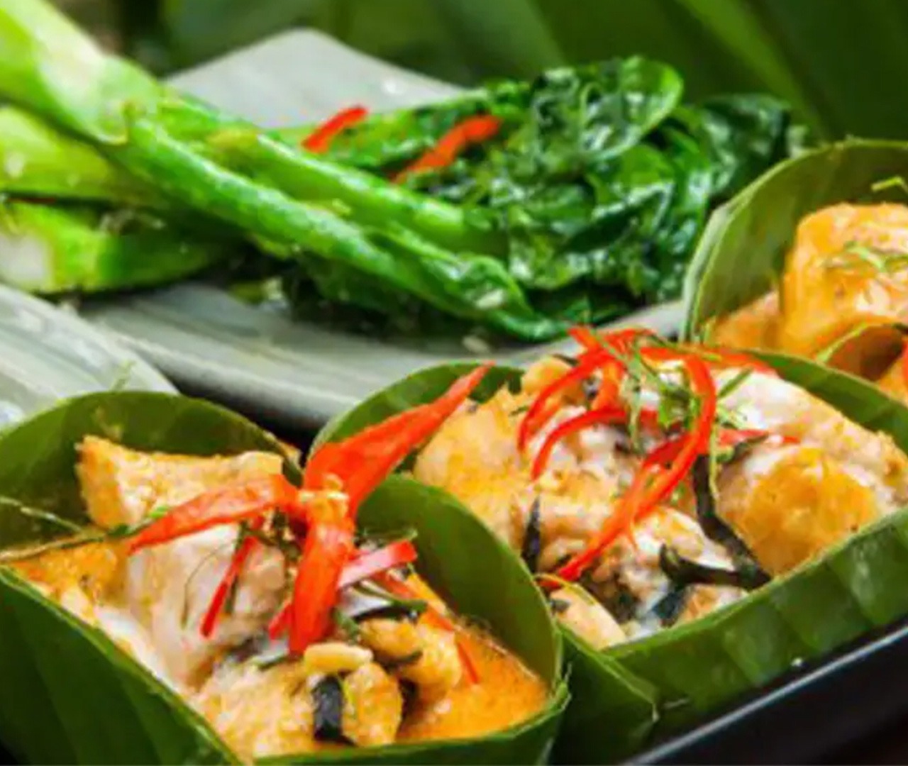 Cambodia food at lunch served in the local restaurant