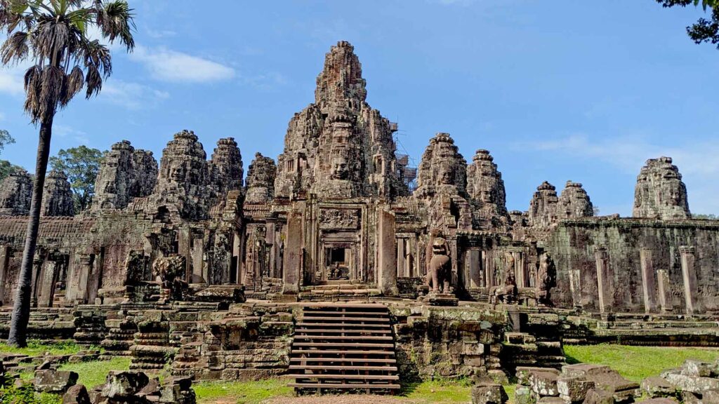 Bayon temple in Angkor of Siem Reap, the view from northern gate