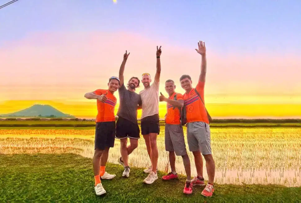 Sunset the Siem Reap countryside, twilight cycling tour
