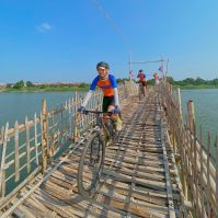Biking tour on the Mekong River by the Bamboo bridge